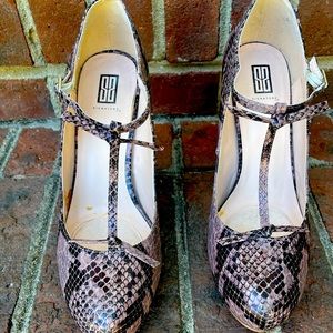 Gently used snake print heels